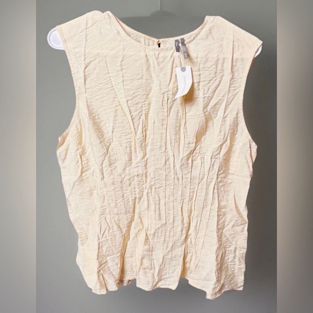Anthropologie Beige Textured Sleeveless Blouse Top Women’s Medium NWT